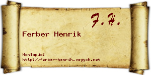 Ferber Henrik névjegykártya